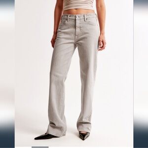 Abercrombie & Fitch Baggy Low Rise Jeans Size 25 S Cream Light Gray Color Chai